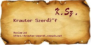 Krauter Szeráf névjegykártya